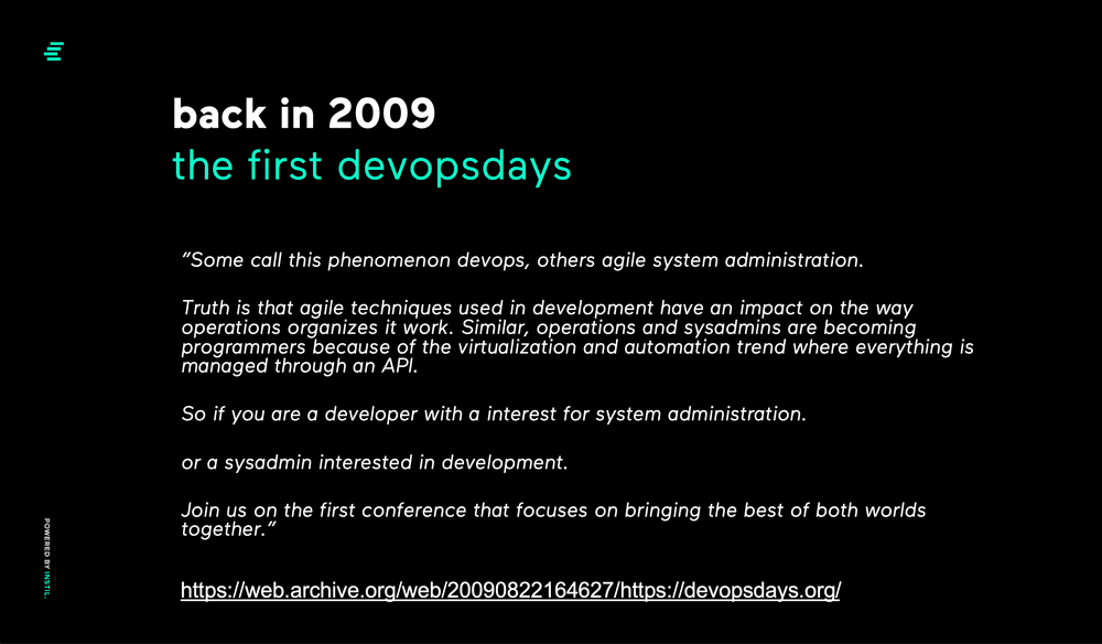 screenshot of the devopsdays slide from the presentation